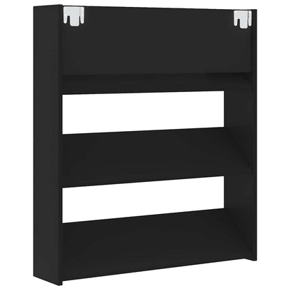 Wand-Schuhschrank Schwarz 80x18x90 cm Holzwerkstoff