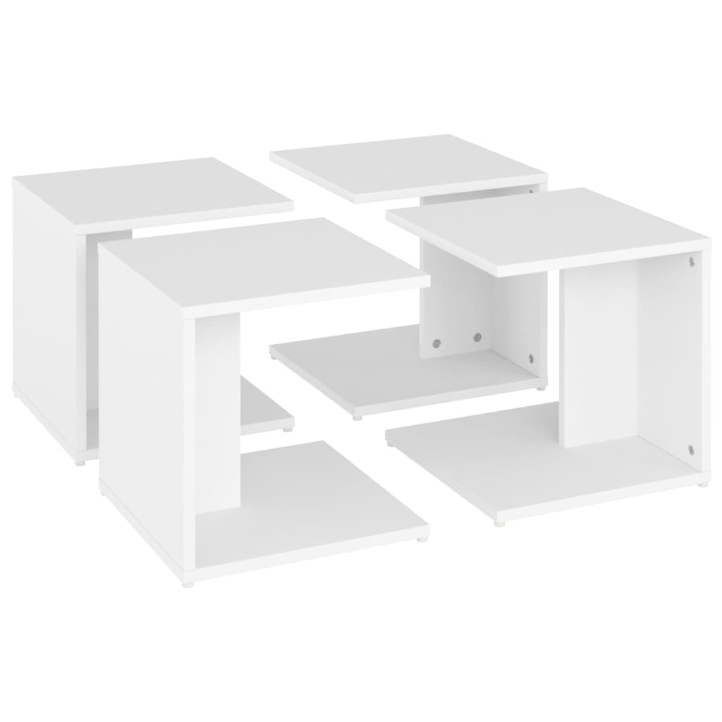 Tables basses 4 pcs. Blanc 33x33x33 cm matériau bois