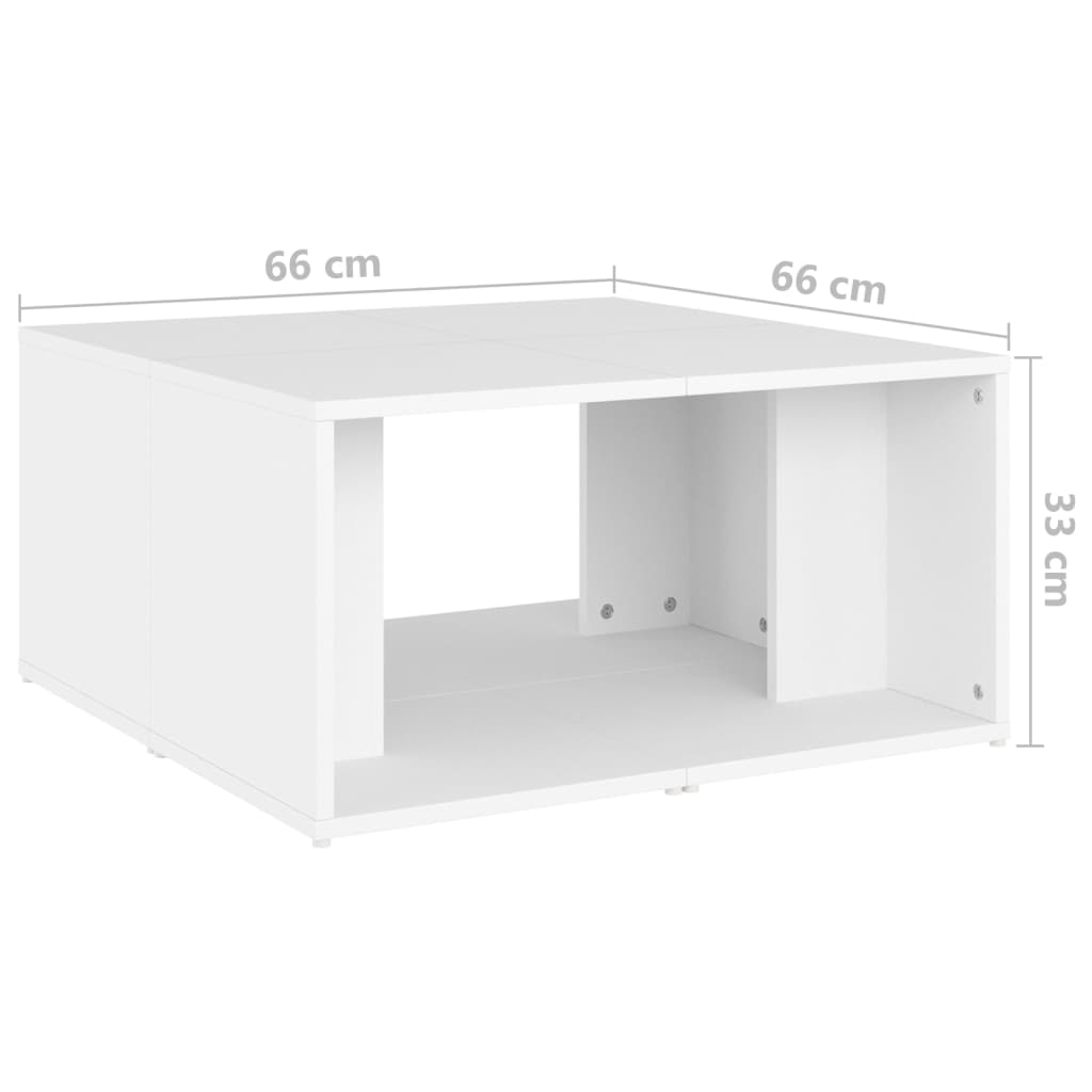 Tables basses 4 pcs. Blanc 33x33x33 cm matériau bois