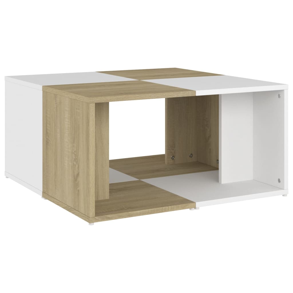 Couchtische 4 Stk. Weiß Sonoma-Eiche 33x33x33 cm Holzwerkstoff