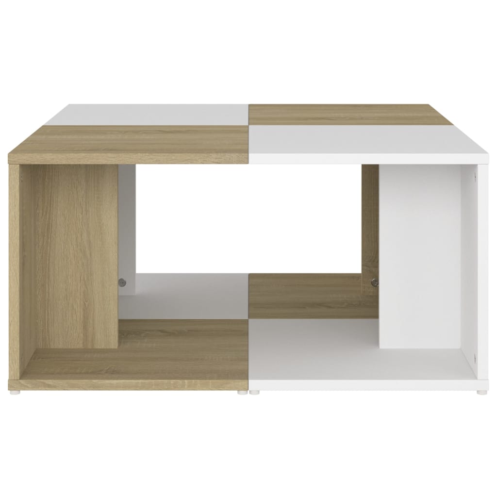 Couchtische 4 Stk. Weiß Sonoma-Eiche 33x33x33 cm Holzwerkstoff