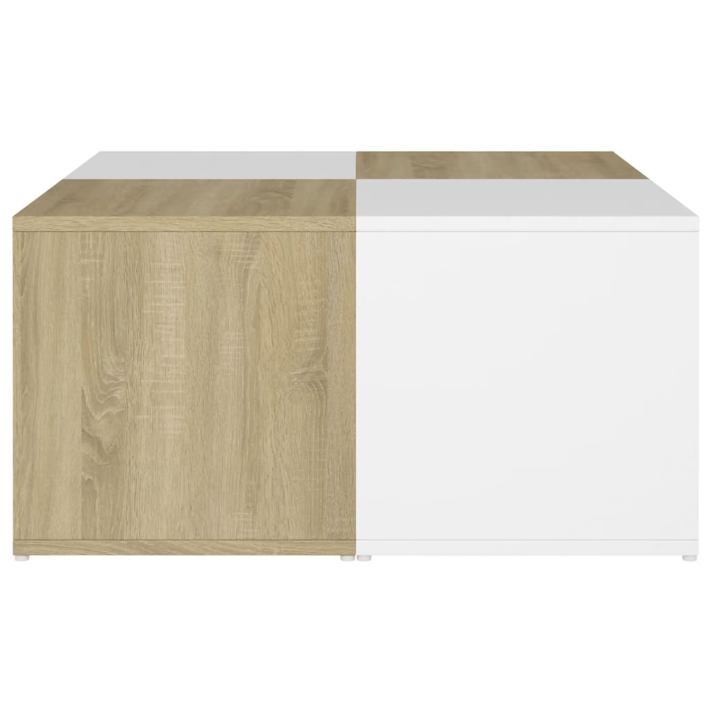 Couchtische 4 Stk. Weiß Sonoma-Eiche 33x33x33 cm Holzwerkstoff