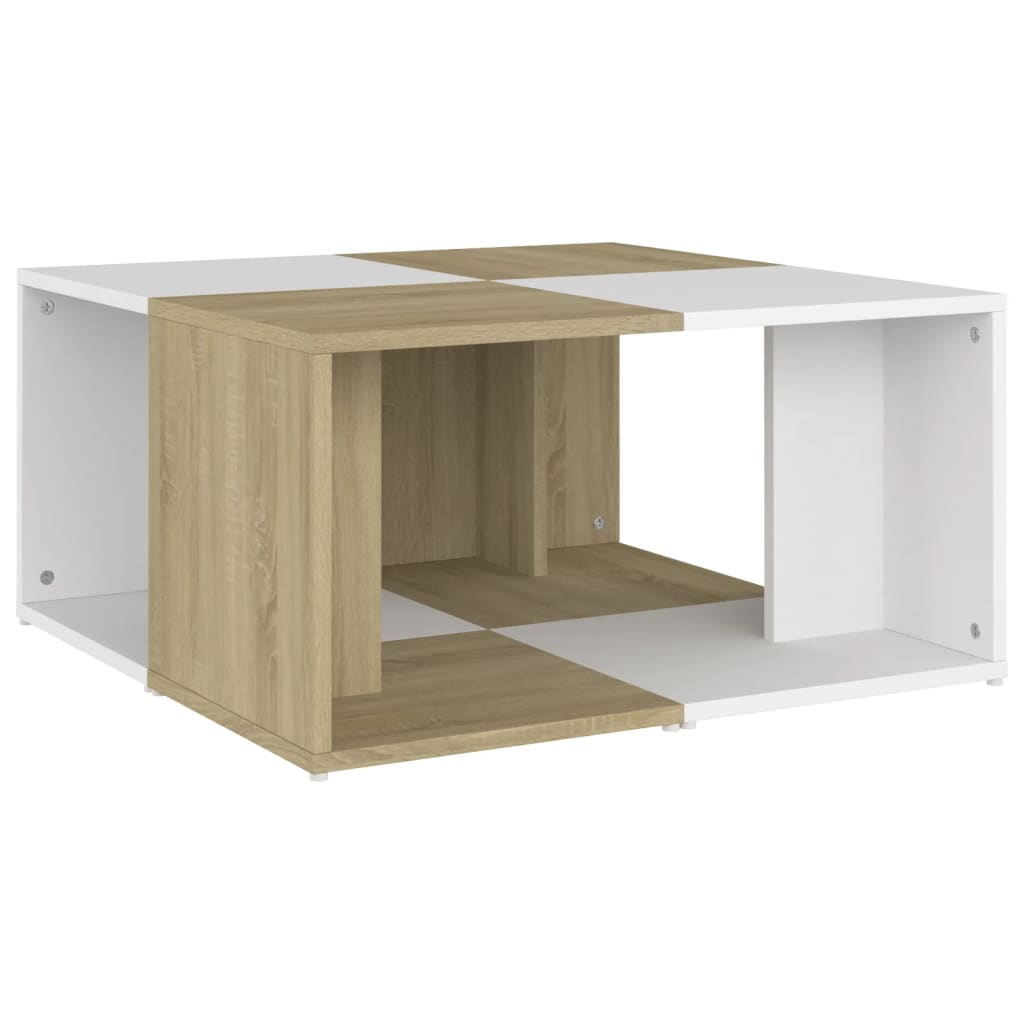 Couchtische 4 Stk. Weiß Sonoma-Eiche 33x33x33 cm Holzwerkstoff