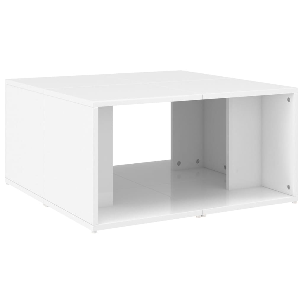 Tables basses 4 pcs. blanc brillant 33x33x33 cm matériau bois