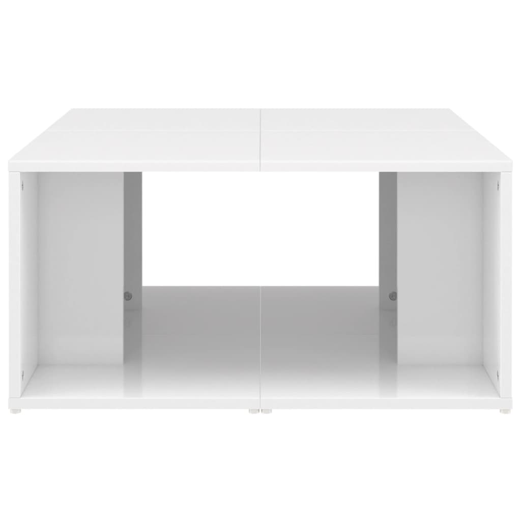 Tables basses 4 pcs. blanc brillant 33x33x33 cm matériau bois