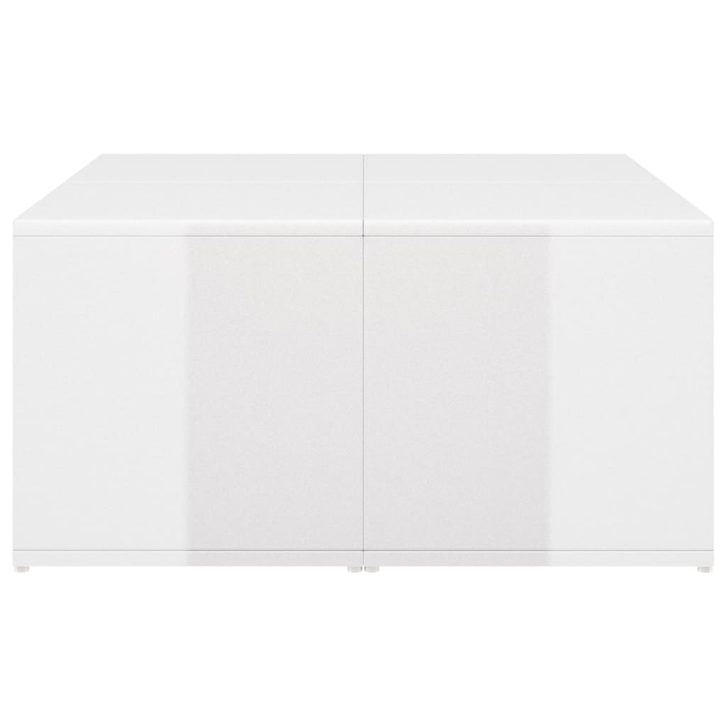 Tables basses 4 pcs. blanc brillant 33x33x33 cm matériau bois