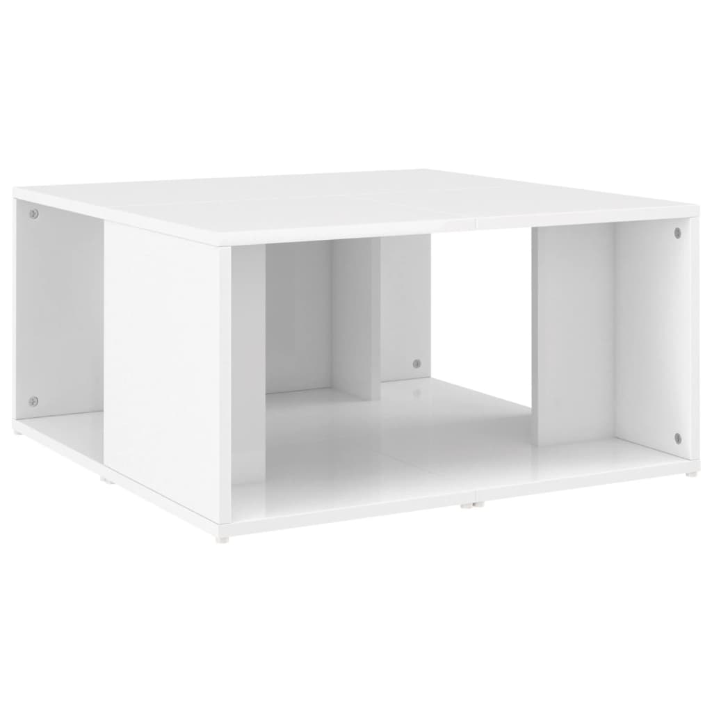 Tables basses 4 pcs. blanc brillant 33x33x33 cm matériau bois