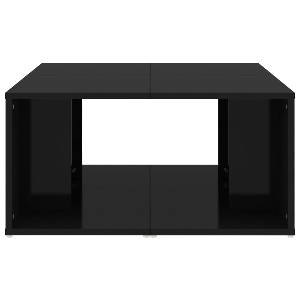 Couchtische 4 Stk. Hochglanz-Schwarz 33x33x33 cm Holzwerkstoff