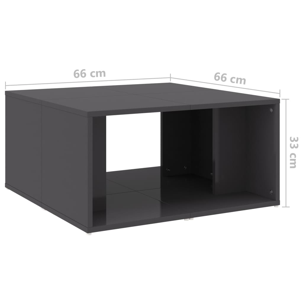 Tables basses 4 pcs. gris brillant 33x33x33 cm en bois