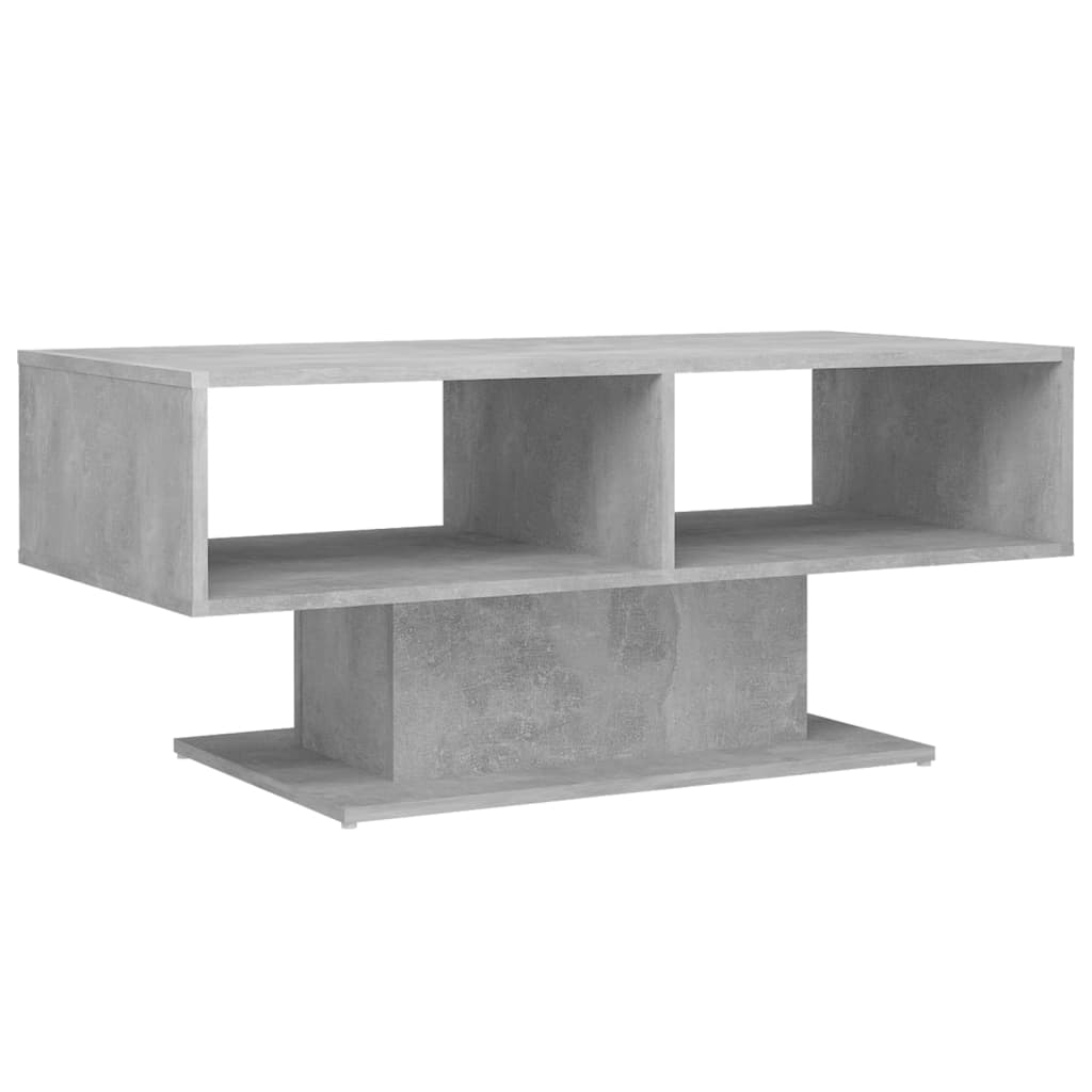 Table basse en béton gris 103,5 x 50 x 44,5 cm, matériau bois