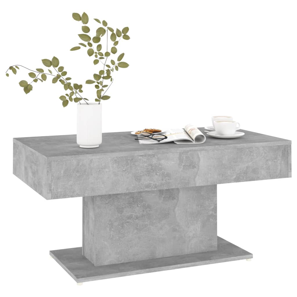 Table basse gris béton 96x50x45 cm en bois