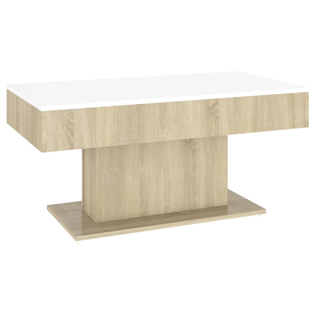 Couchtisch Weiß Sonoma-Eiche 96x50x45 cm Holzwerkstoff