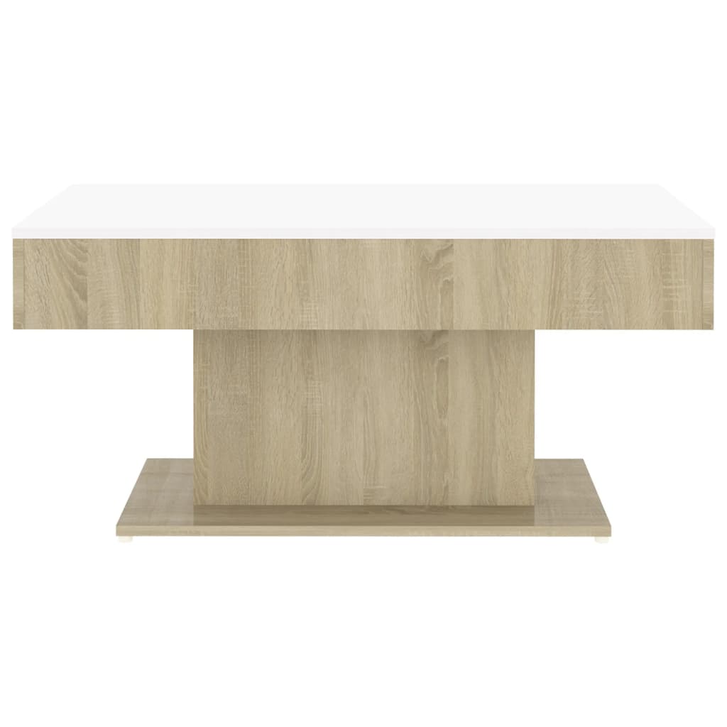 Couchtisch Weiß Sonoma-Eiche 96x50x45 cm Holzwerkstoff
