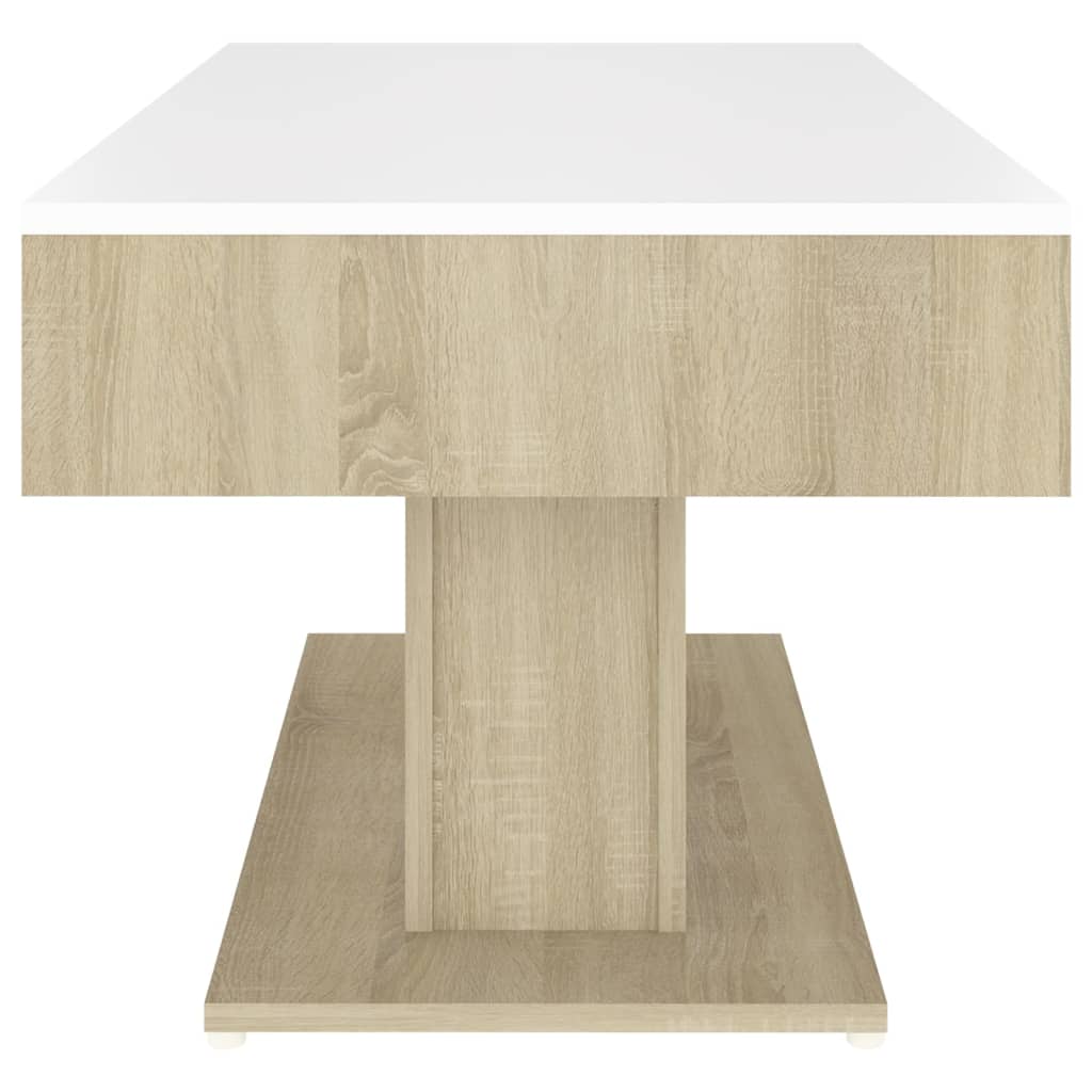 Couchtisch Weiß Sonoma-Eiche 96x50x45 cm Holzwerkstoff