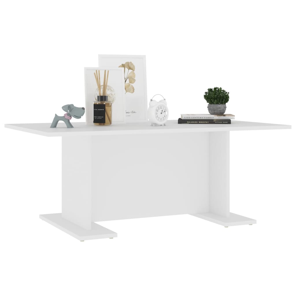 Table basse blanche 103,5x60x40 cm en bois