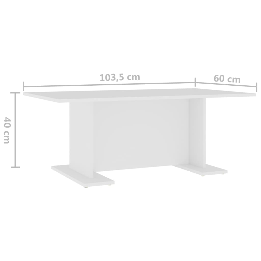 Table basse blanche 103,5x60x40 cm en bois