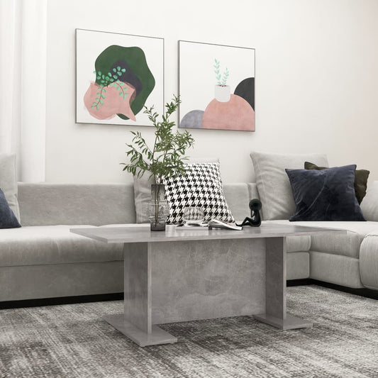 Table basse en béton gris 103,5x60x40 cm en bois