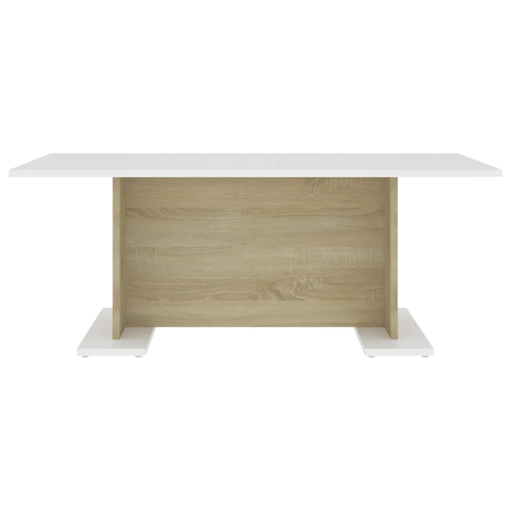 Couchtisch Weiß und Sonoma-Eiche 103,5x60x40 cm Holzwerkstoff