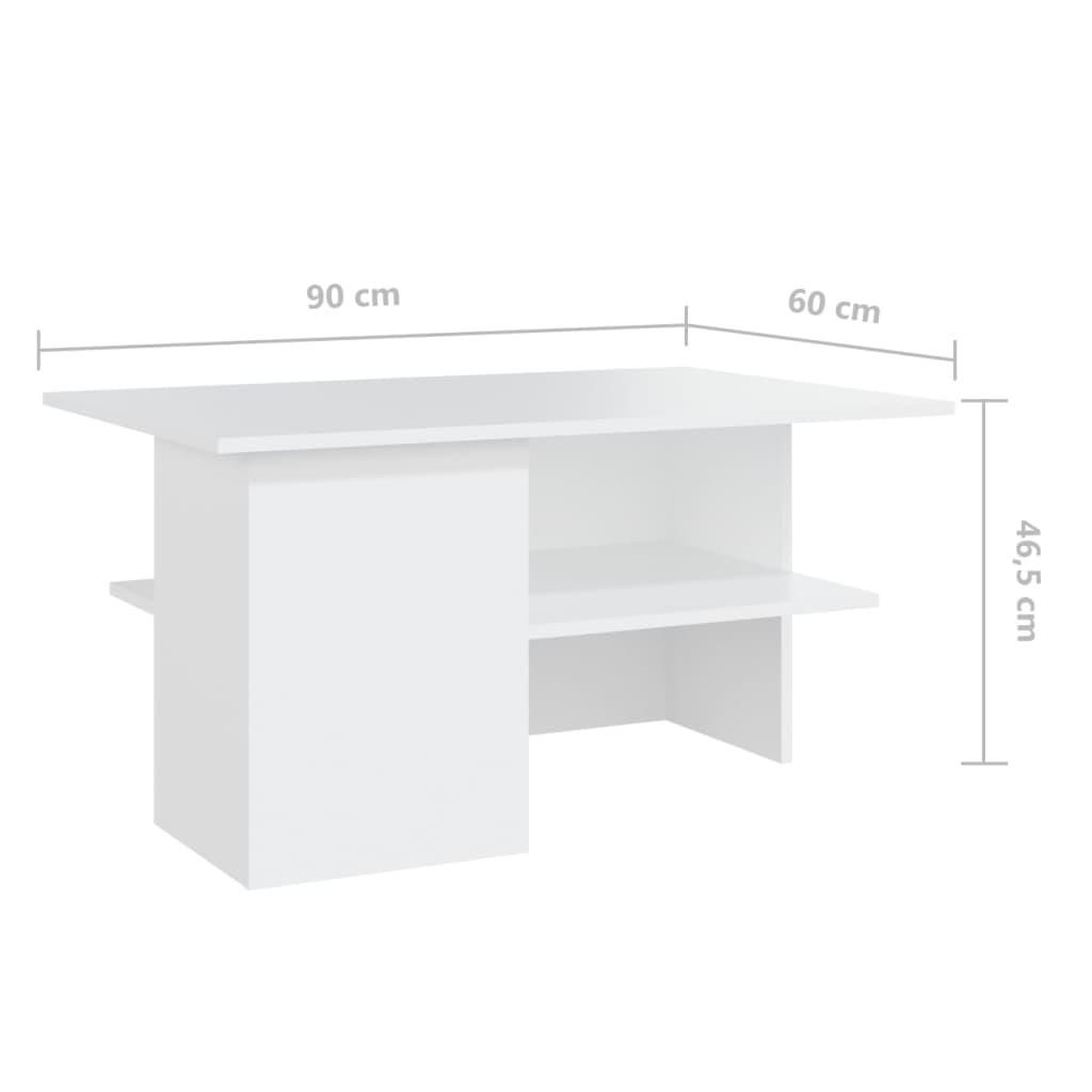 Couchtisch Weiß 90x60x46,5 cm Holzwerkstoff