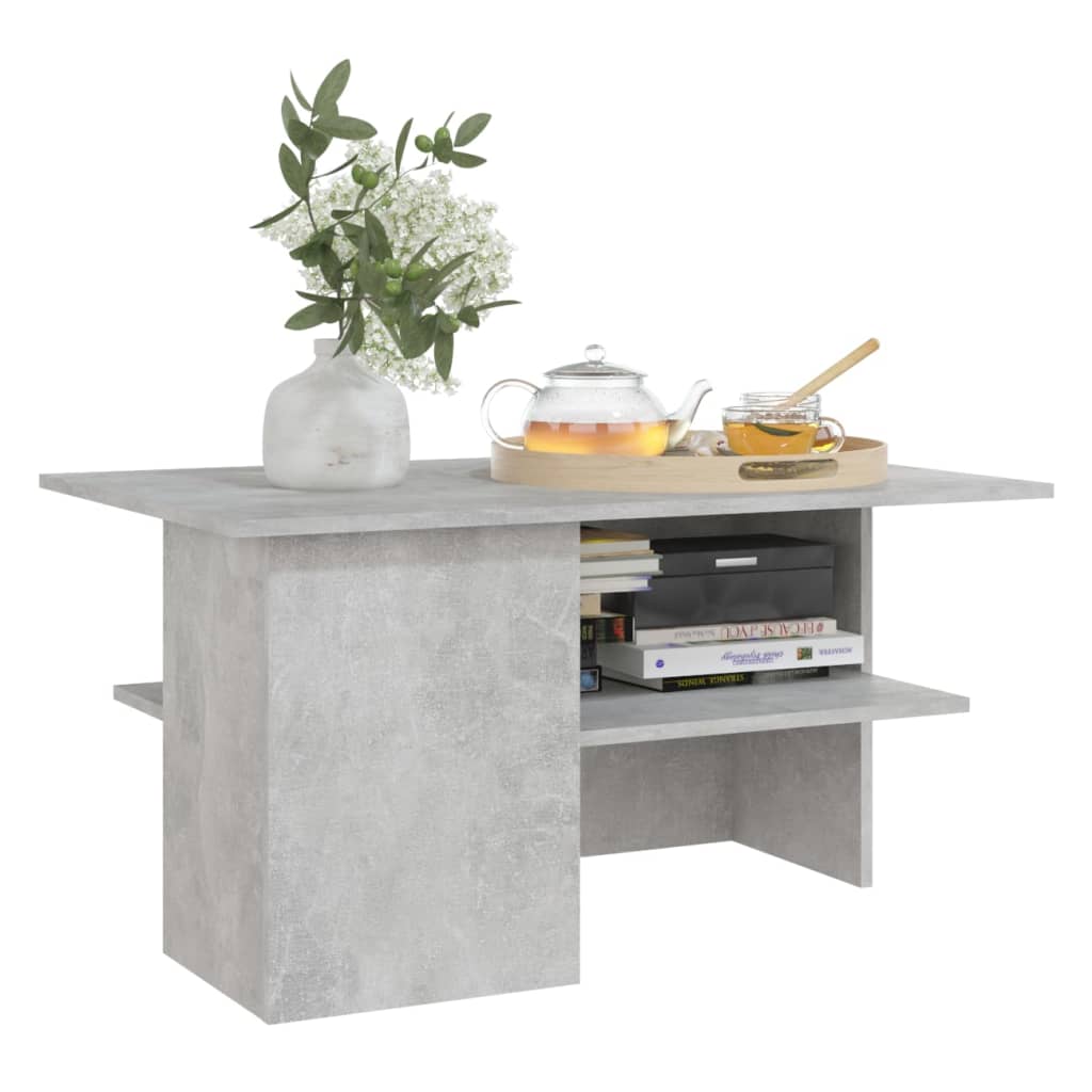Table basse en béton gris 90x60x46,5 cm en bois