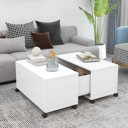 Couchtisch Weiß 75x75x38 cm Holzwerkstoff