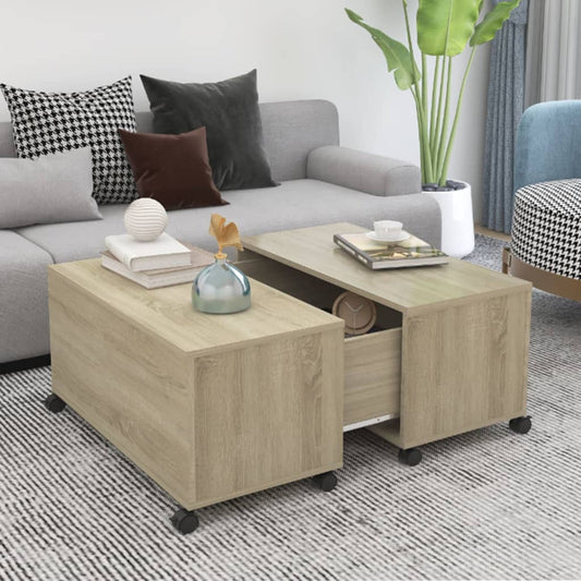 Table basse en chêne Sonoma 75x75x38 cm matériau bois