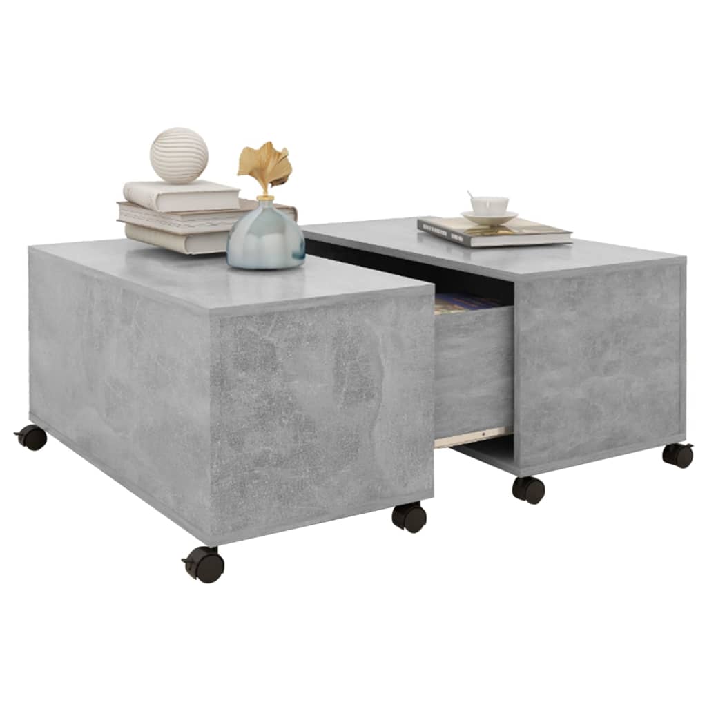 Table basse en béton gris 75x75x38 cm en bois
