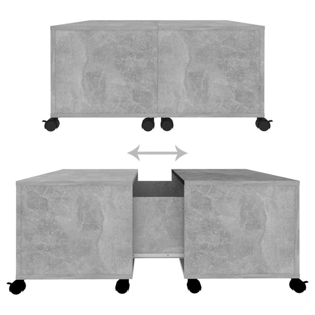 Table basse en béton gris 75x75x38 cm en bois
