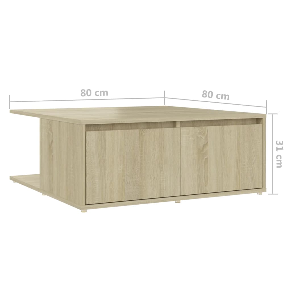 Table basse chêne Sonoma 80x80x31 cm matière bois