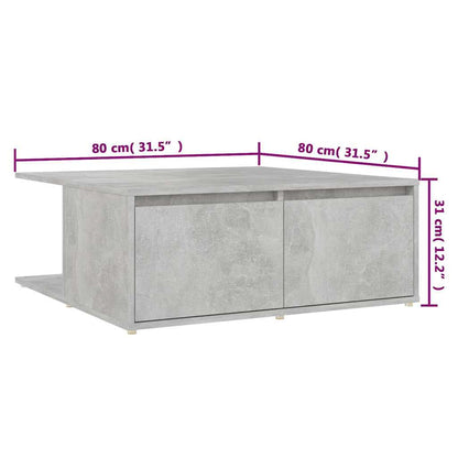 Couchtisch Betongrau 80x80x31 cm Holzwerkstoff