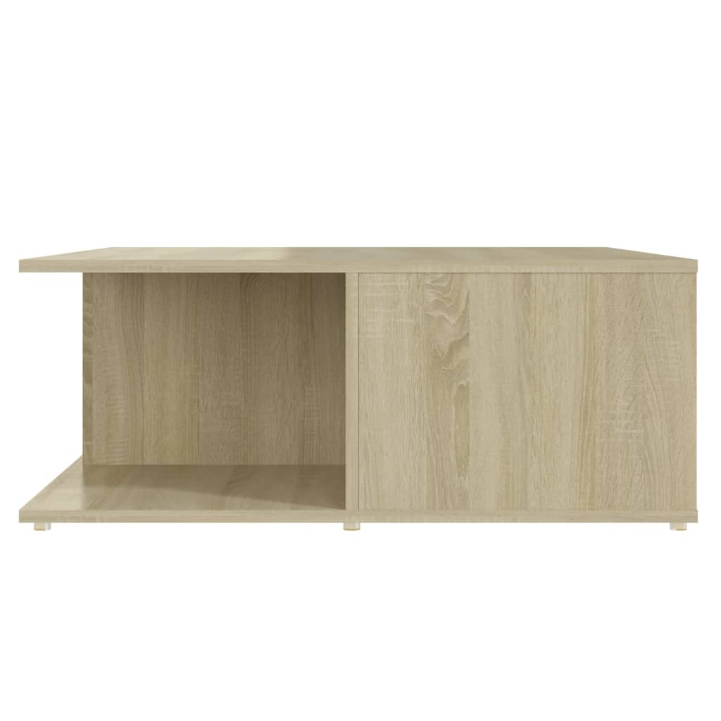 Table basse blanc et chêne Sonoma 80x80x31 cm matière bois