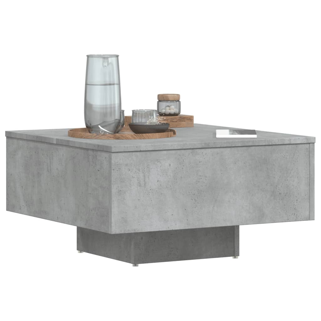 Table basse gris béton 60x60x31,5 cm en bois