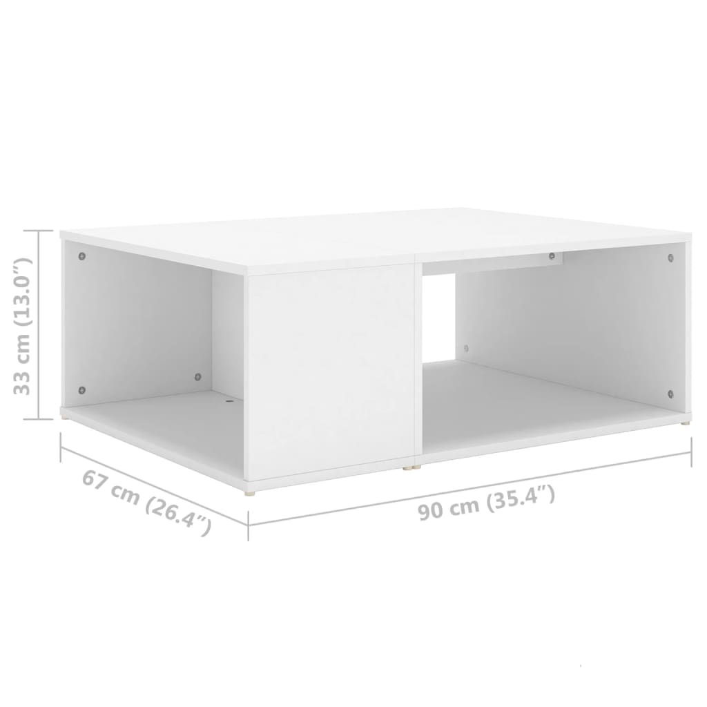 Coffee Table White 90x67x33 cm Wood Material