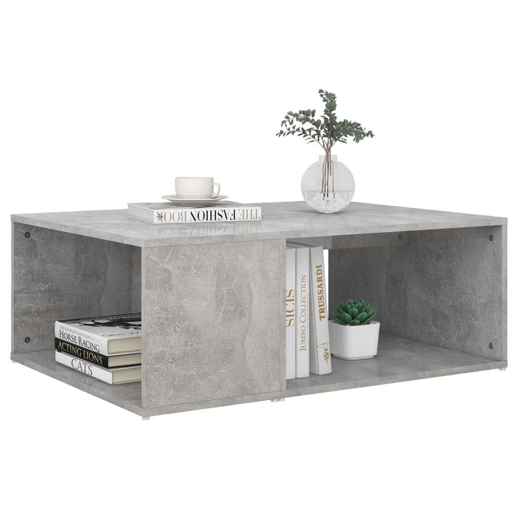 Table basse gris béton 90x67x33 cm en bois