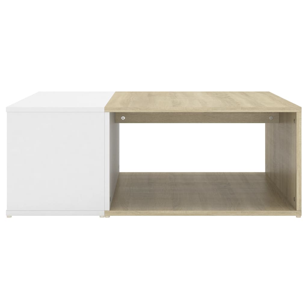 Couchtisch Weiß Sonoma-Eiche 90x67x33 cm Holzwerkstoff