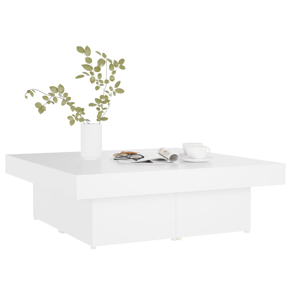 Coffee Table White 90x90x28 cm Wood Material