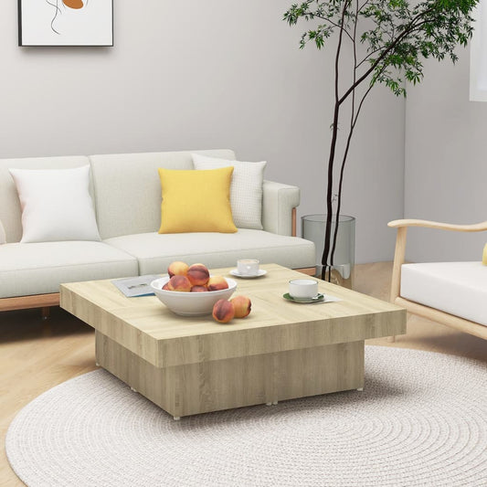 Coffee table Sonoma oak 90x90x28 cm wood material