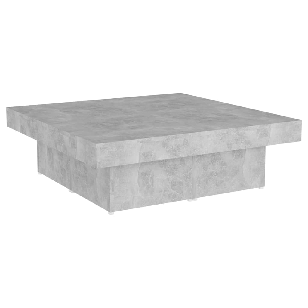 Table basse gris béton 90x90x28 cm en bois