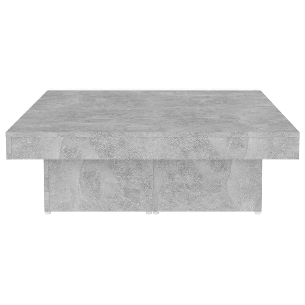 Table basse gris béton 90x90x28 cm en bois