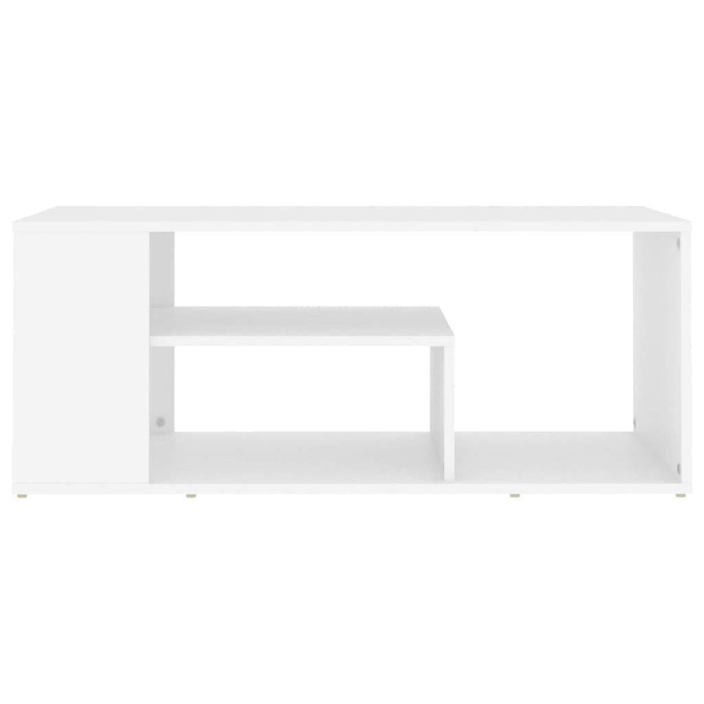 Table basse blanche 100x50x40 cm en bois