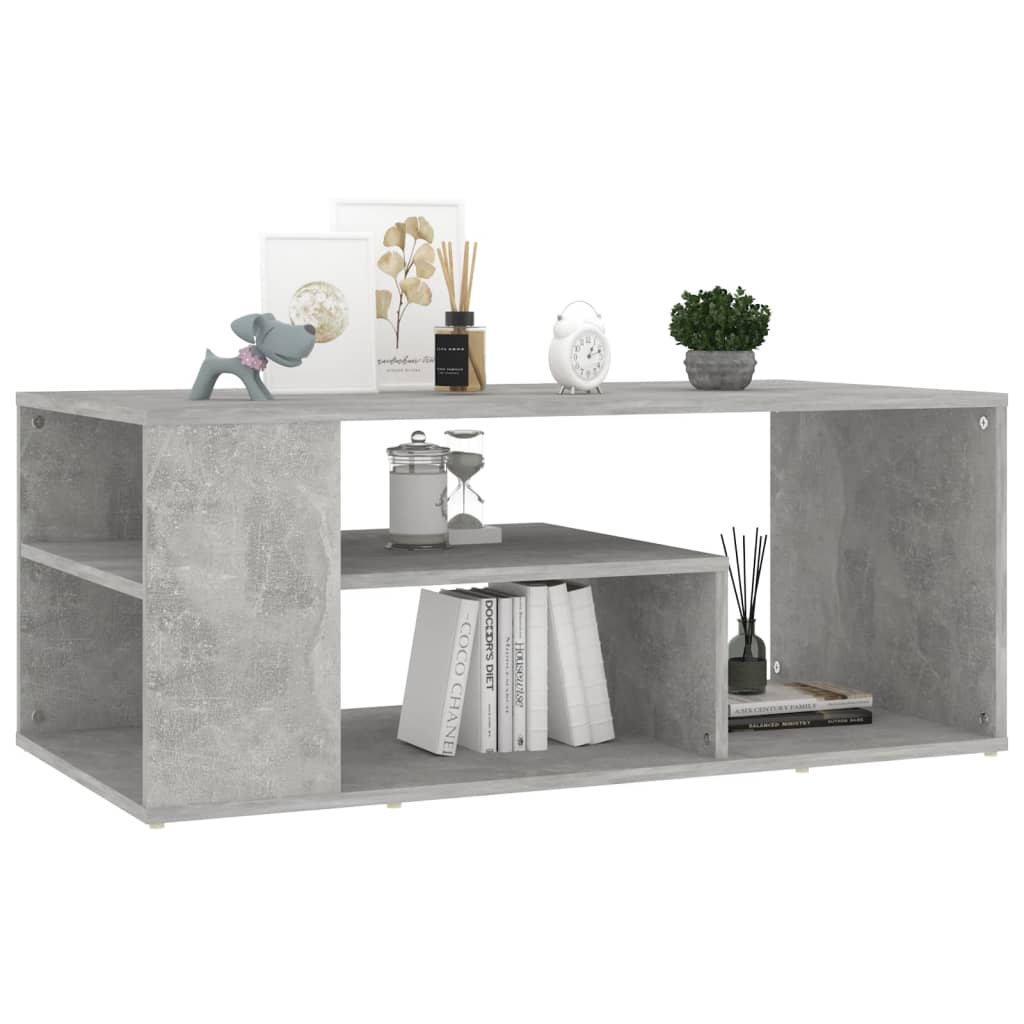 Table basse gris béton 100x50x40 cm en bois