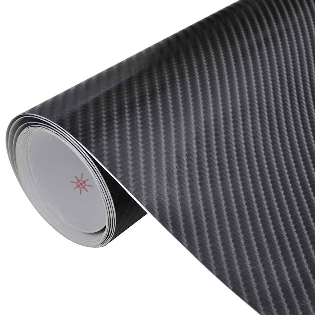 Autofolien 2 Stück 4D Schwarz 100x150 cm + 50x150 cm