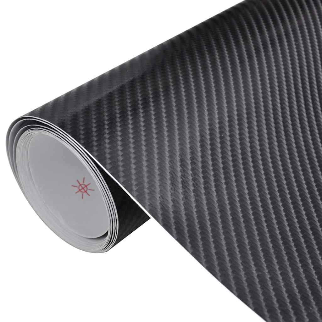 Autofolien 2 Stück 4D Schwarz 100x150 cm + 50x150 cm