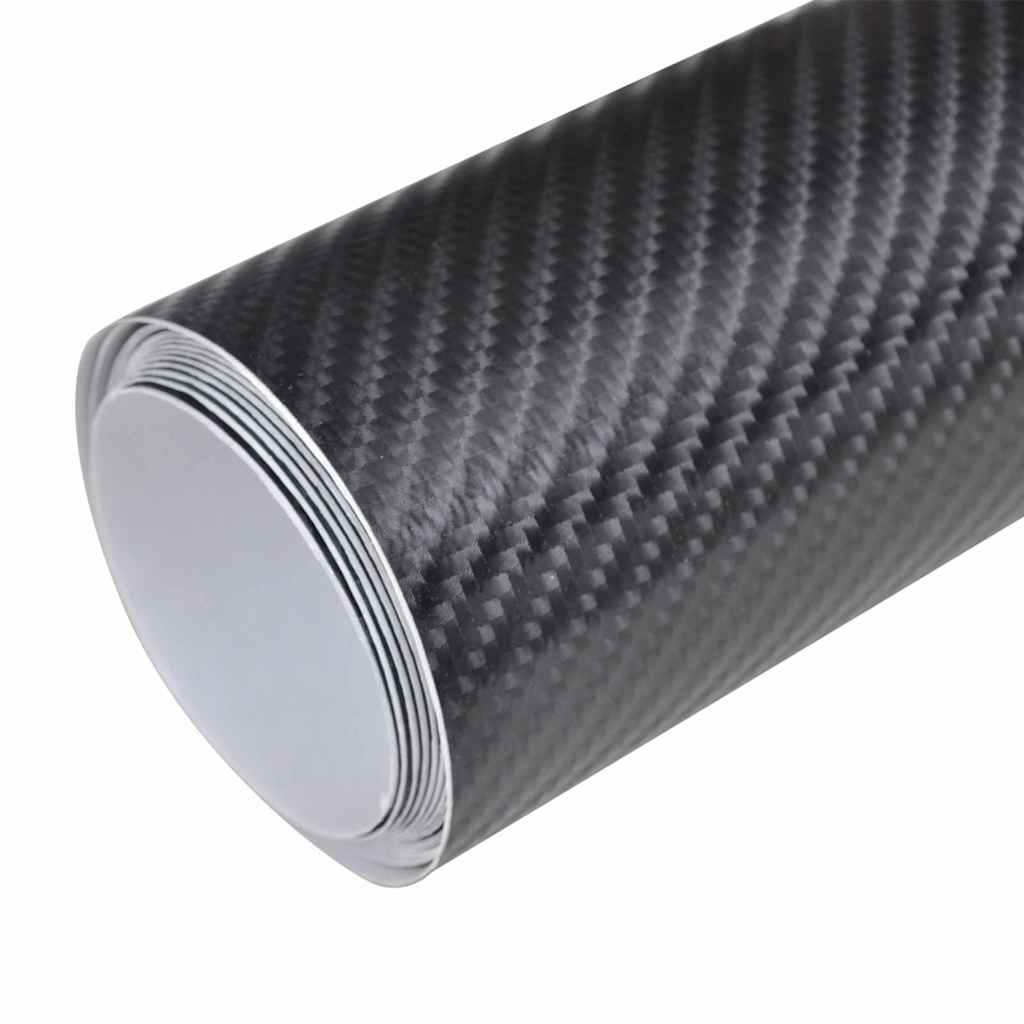 Autofolien 2 Stück 4D Schwarz 100x150 cm + 50x150 cm