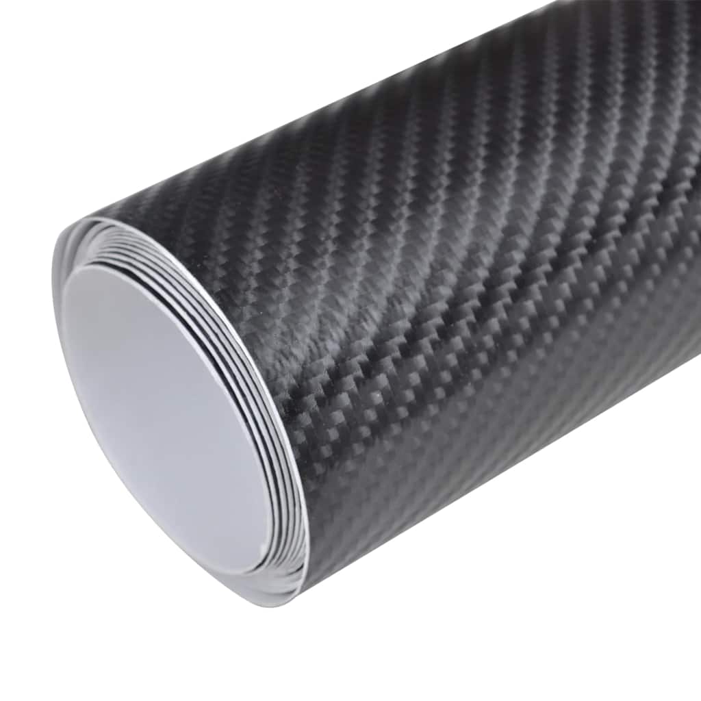 Autofolien 2 Stück 4D Schwarz 100x150 cm + 50x150 cm