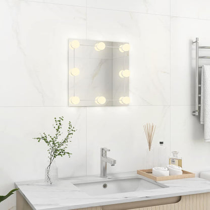 Wandspiegel mit LED-Beleuchtung Quadratisch Glas