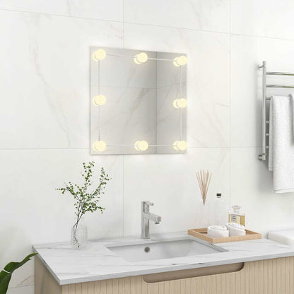 Wandspiegel mit LED-Beleuchtung Quadratisch Glas