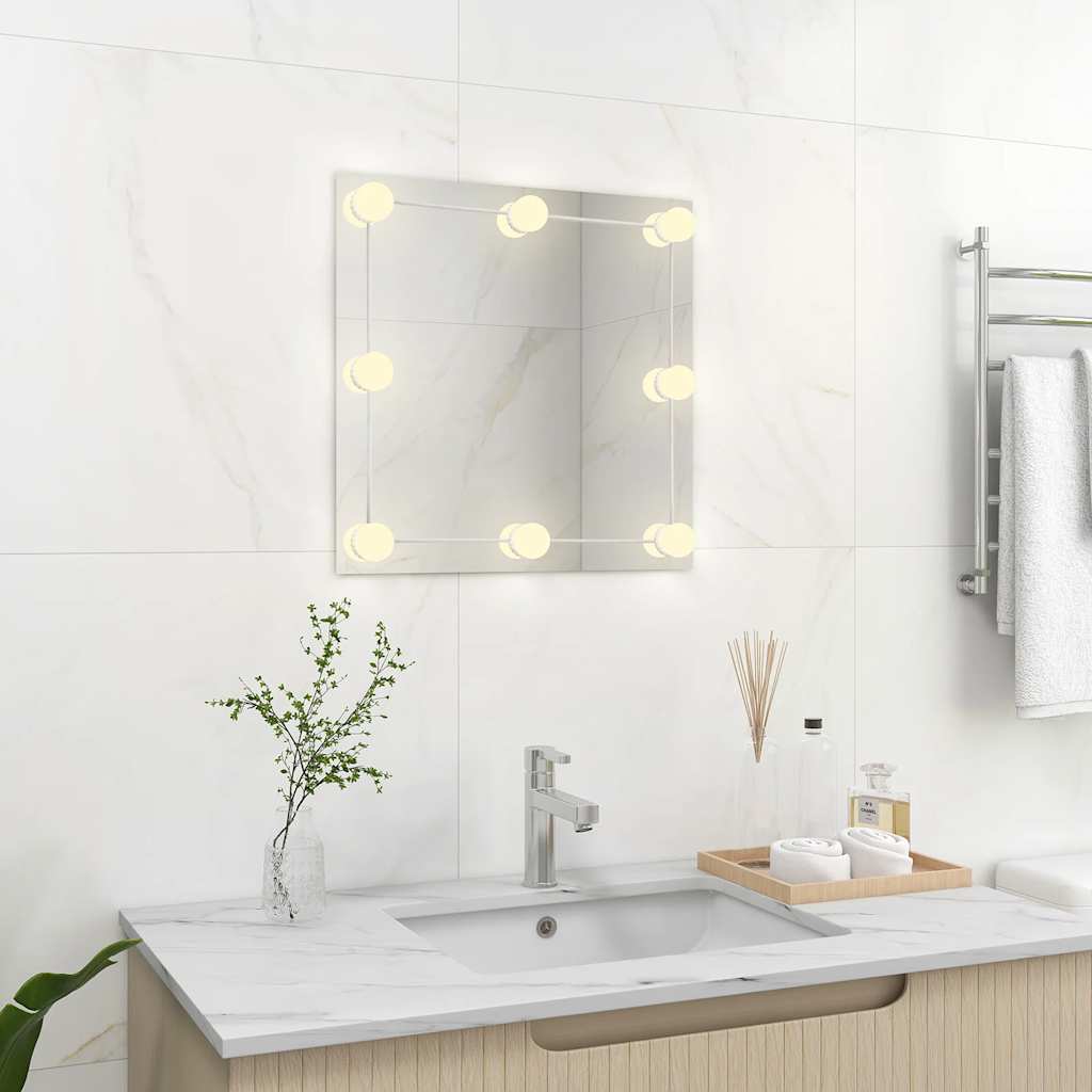 Wandspiegel mit LED-Beleuchtung Quadratisch Glas