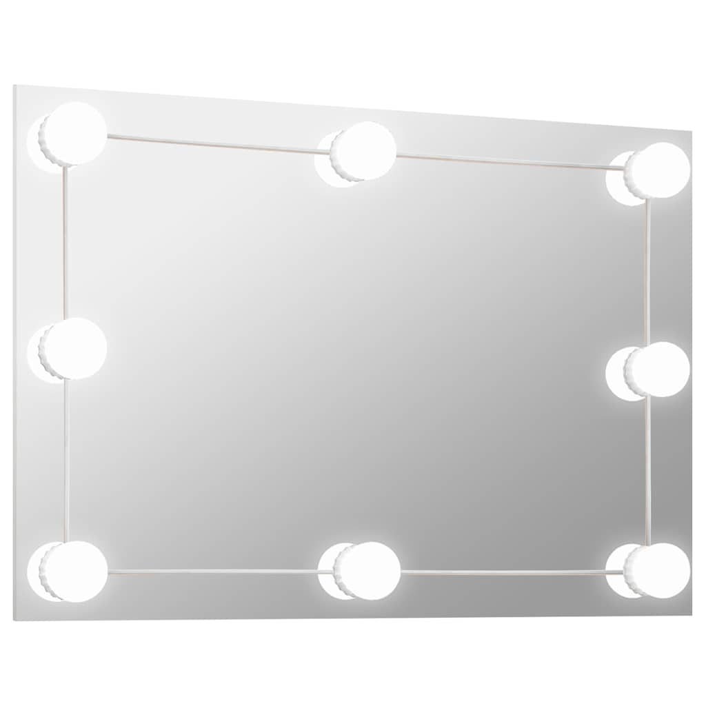 Wandspiegel mit LED-Beleuchtung Rechteckig Glas