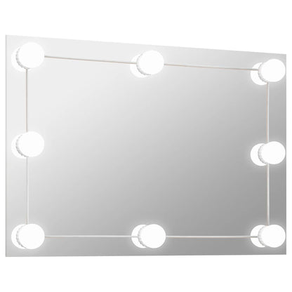 Wandspiegel mit LED-Beleuchtung Rechteckig Glas